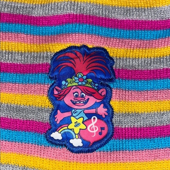 Trolls Striped Beanie with Cartoon Patch - Picture 2 of 5